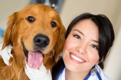 veterinary inventory management smiling vet and dog