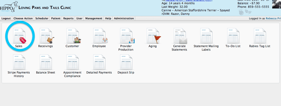 How to run end of day reports in veterinary software detailed sales